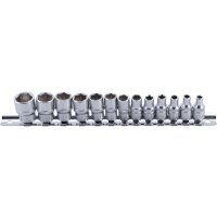 Socket Set, Hexagon | 6.3 mm (1/4") Drive | 4 - 14 mm | 13 pcs.