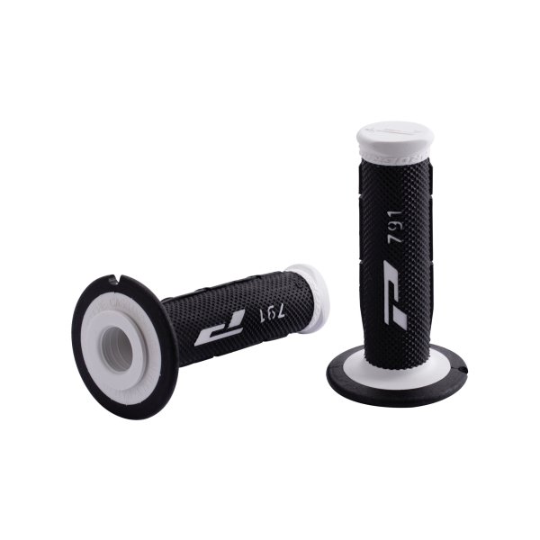 Motorcycle grip rubber handlebar grips black white Progrip791