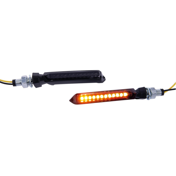 LED Lauflicht Blinker schlank Schwarz Noquattro Motorrad SPEC-X
