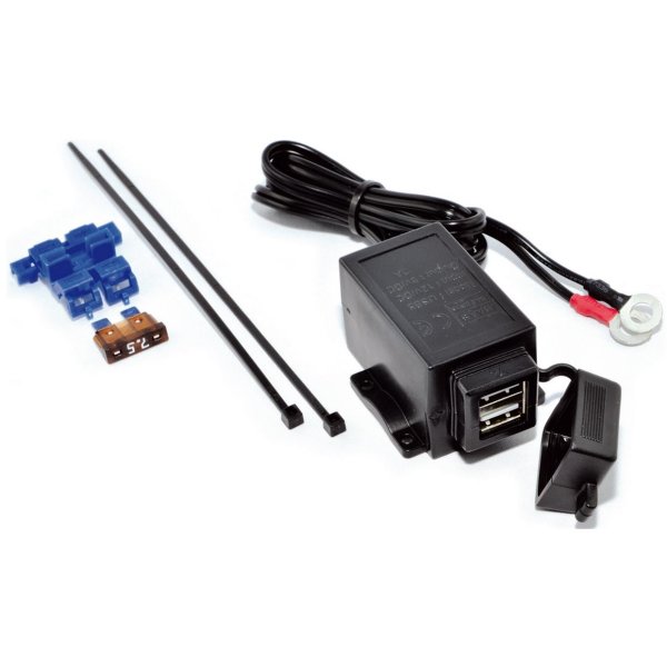 Motorrad und Roller USB 5 Steckdose set mit Kabel Baas