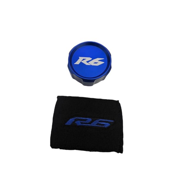 Bremsflüssigkeitsdeckel mit R6 Logo blau + Manschette R6 Yamaha YZF R6 C3/6